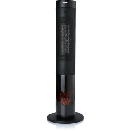 Stufa in ceramica effetto legna - 2000 W - DOMO - DO7345H - 83,5 cm - Nero