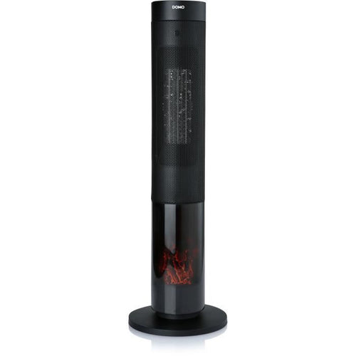 Stufa in ceramica effetto legna - 2000 W - DOMO - DO7345H - 83,5 cm - Nero