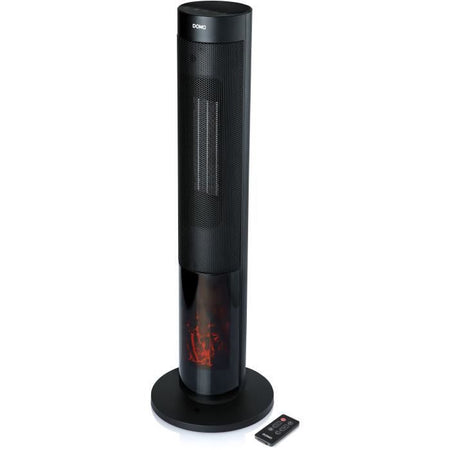 Stufa in ceramica effetto legna - 2000 W - DOMO - DO7345H - 83,5 cm - Nero
