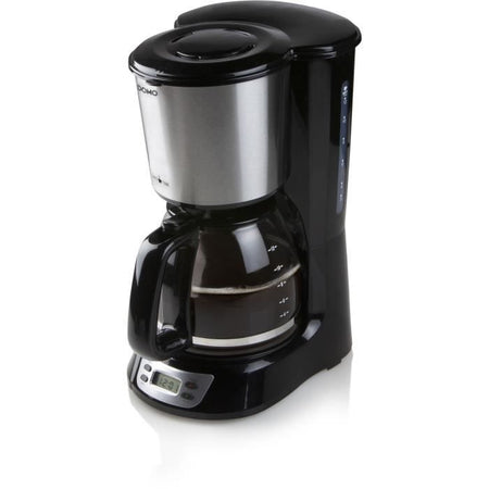 Caffettiera con filtro - DOMO - DO708K - 1000 W - 1,5 L - 12 tazze - Schermo LCD - Timer 24 ore - Nero e acciaio inossidabile