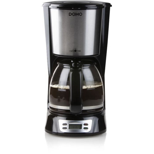 Caffettiera con filtro - DOMO - DO708K - 1000 W - 1,5 L - 12 tazze - Schermo LCD - Timer 24 ore - Nero e acciaio inossidabile