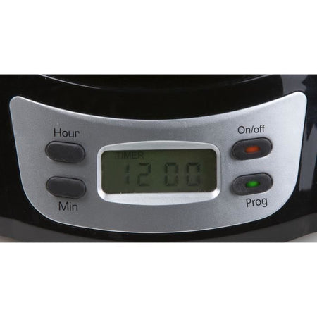Caffettiera con filtro - DOMO - DO708K - 1000 W - 1,5 L - 12 tazze - Schermo LCD - Timer 24 ore - Nero e acciaio inossidabile