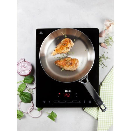 DOMO DO332IP - Piano cottura a induzione 1 fuoco - 2000W - Touchscreen - Timer digitale 3h - 8 livelli di potenza - 20cm