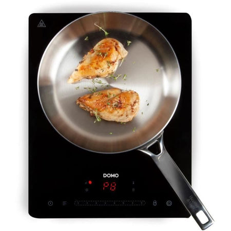 DOMO DO332IP - Piano cottura a induzione 1 fuoco - 2000W - Touchscreen - Timer digitale 3h - 8 livelli di potenza - 20cm
