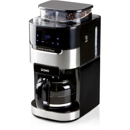 DOMO DO721K - Caffettiera 1,5L - 12 tazze - Schermo LCD, pulsanti a sfioramento - Macinacaffè integrato - Timer - 3 intensità