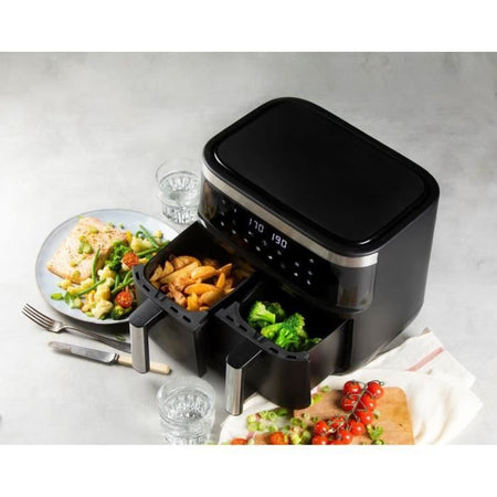 Domo Hot Air Fryer - Do537fr - 2 x 4 L - 85  A 200  - 8 Programmi automatici - L40 x W 40 x H 36 cm