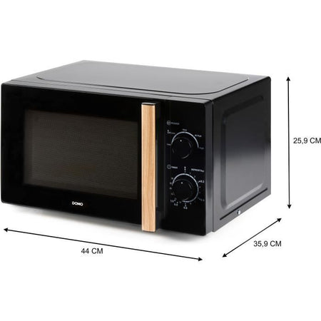 Forno microonde DOMO DO2820 - 20L - 700W - Timer 35 min - Funzione scongelamento - L44 x P35,8 x H 25,8 cm - Finitura legno nero