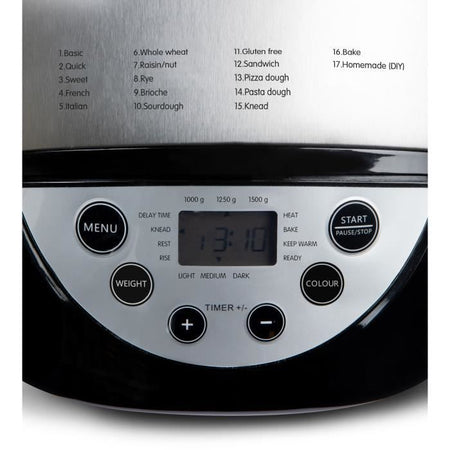 Macchina per il pane automatica XL - DOMO - B3977 - 850 W - 17 programmi - schermo LCD