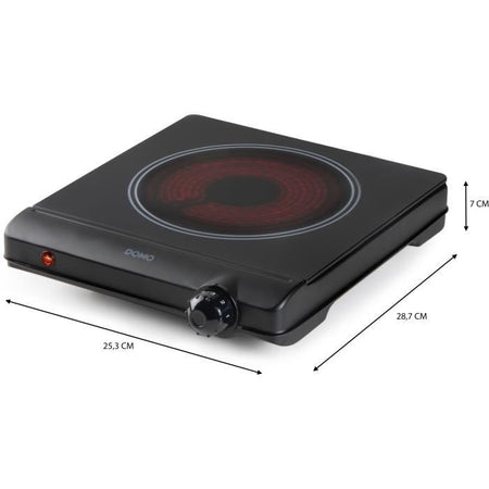 Piano cottura in vetroceramica - DOMO - 1 fuoco - 25,3 x 28,7 x 7 cm - DO30111KP