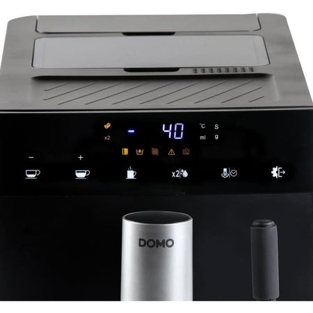Macchina per caffè espresso automatica con macinacaffè - DOMO - DO1150K - 1350 W - 19 bar - 125 g caffè - Nero