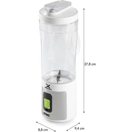 Frullatore portatile senza fili - DOMO - DO752BL - XPOWER - 120 W - 600 ml - Bianco