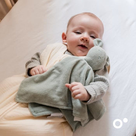 doomoo You&Me Baby Comforter - Piumino Reversibile e Confortevole - Provvisto di 2 Corpi per Trasportare l'Odore dei Genitori, Verde