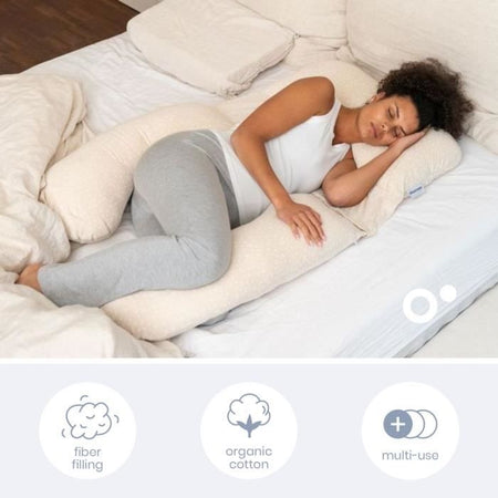doomoo Maxxy Cuscino per gravidanza e allattamento - Formato XXL - Ultra confortevole, Beige