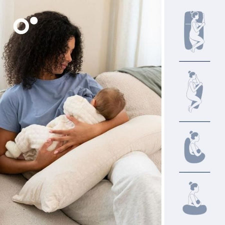 doomoo Maxxy Cuscino per gravidanza e allattamento - Formato XXL - Ultra confortevole, Beige