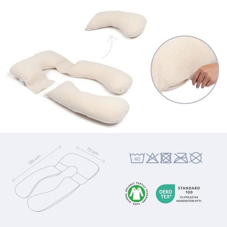 doomoo Maxxy Cuscino per gravidanza e allattamento - Formato XXL - Ultra confortevole, Beige