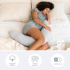 doomoo Twisty Cuscino per Gravidanza e Allattamento 2 in 1 - Ultra Comfort - Imbottitura con microsfere ultrafini, Grigio