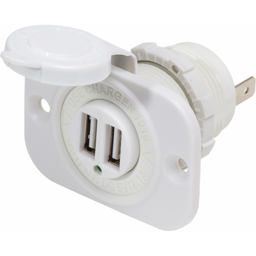 Doppia Presa Usb 12V. Bianca