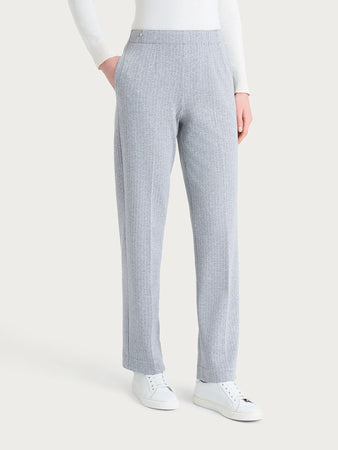 Ragno Pantalone gessato dritto con tasche in Eco Jacquard DR48PP 2510S70