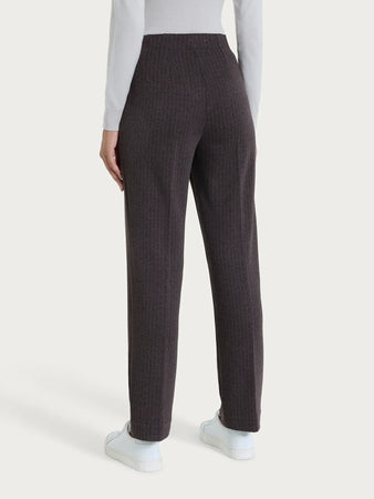 Ragno Pantalone gessato dritto con tasche in Eco Jacquard DR48PP 2510S70