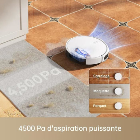 DREAME Mova M1 - Robot aspirapolvere e lavapavimenti - 4500 Pa - 300 ml - Bianco