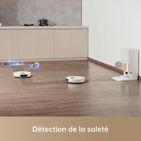 Robot aspirapolvere Dreame X40 Ultra Complete con panno staccabile e sollevabile, pulizia completa con spazzole