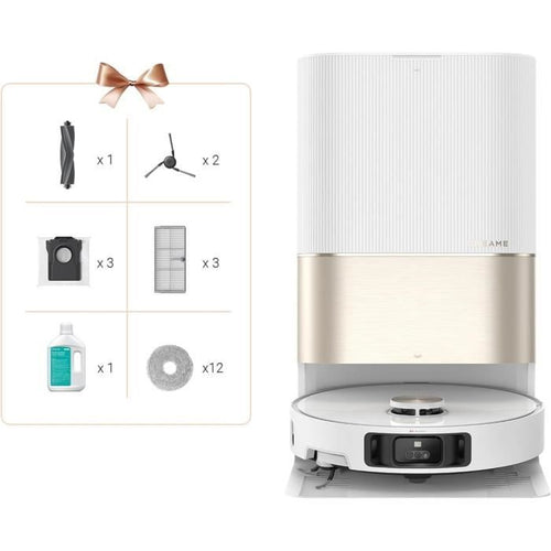 Robot aspirapolvere Dreame X40 Ultra Complete con panno staccabile e sollevabile, pulizia completa con spazzole