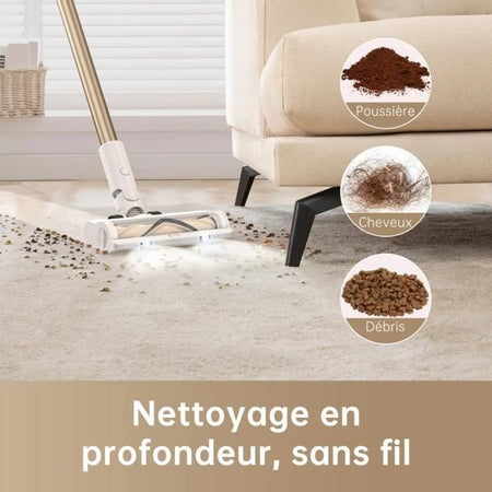 Nuovo DreamE R10 - Wireless Broom aspirapolvere - Potenza 120AW, 60 min autonomia - Filtrazione avanzata - Brush a multi -surface