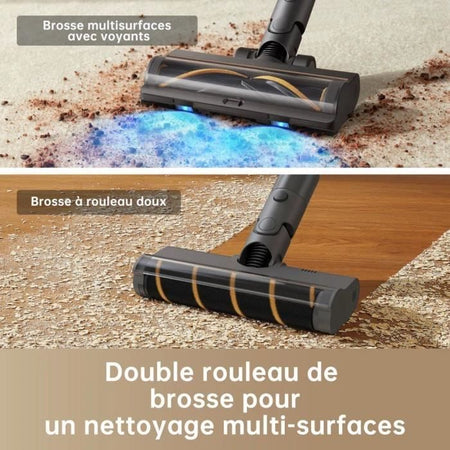 Nuovo DreamE R20 - Wireless Broom aspirapolvere - Potenza 190AW - Autonomia a 90 minuti - Rilevamento sporco - Display a LED