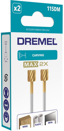 Set di 2 frese per acciaio ad alta velocità Dremel Max 115 ad alta resistenza -  7.8mm cilindrico