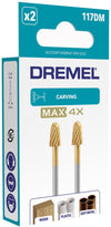 Set di 2 frese per acciaio ad alta velocità Dremel Max 117 ad alta resistenza - punta tonda  6,4 mm