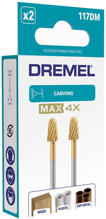 Set di 2 frese per acciaio ad alta velocità Dremel Max 117 ad alta resistenza - punta tonda  6,4 mm