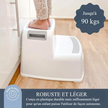 Sgabello - DREAMBABY - 2 Up - Antiscivolo e strutturato - Fino a 80 kg per bambini e adulti - Grigio e Nero