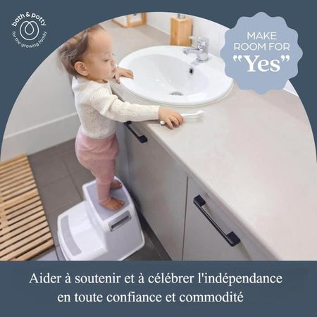 Sgabello - DREAMBABY - 2 Up - Antiscivolo e strutturato - Fino a 80 kg per bambini e adulti - Grigio e Nero