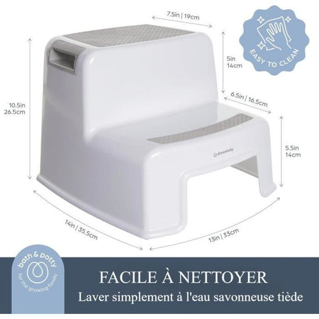 Scaletta - DREAMBABY - 2 Up - Antiscivolo e strutturato - Fino a 80 kg per bambini e adulti - Grigio
