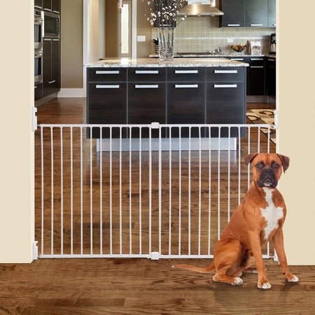 DREAMBABY Barriera di sicurezza Extra large BROADWAY Gro Gate - Da avvitare - L 76/134,5 x H 76 cm - Bianco