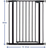 DREAMBABY Cancelletto di sicurezza Extra High LIBERTY - A pressione - L 75/81 x H 93 cm - Nero