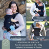 Marsupio regolabile 3-1 - DREAMBABY - JOURNEY - Comodo e versatile - Da neonato a bambino fino a 15 kg - Nero