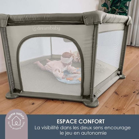 Explore Park - DREAMBABY - 6 lati con base in tessuto e struttura imbottita -  1,40 m - H 70 cm - Tortora
