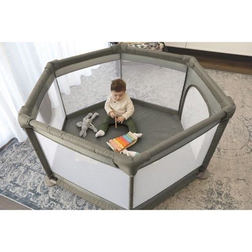 Explore Park - DREAMBABY - 6 lati con base in tessuto e struttura imbottita -  1,40 m - H 70 cm - Tortora