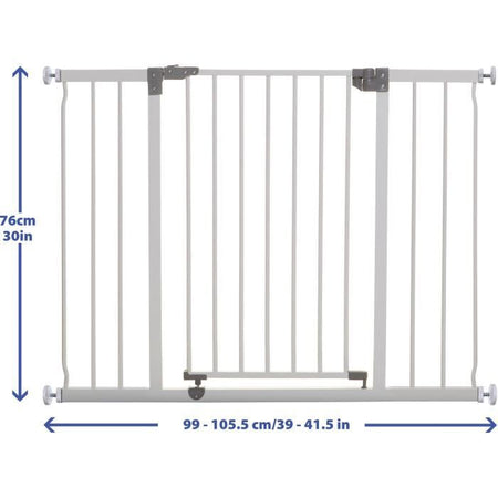 DREAMBABY Cancelletto di sicurezza Extra large LIBERTY - A pressione - L 99/105.5 x H 75 cm - Bianco