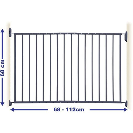 DREAMBABY Cancello di sicurezza ARIZONA EXTENDA - Da avvitare - L 68/112 cm - Grigio