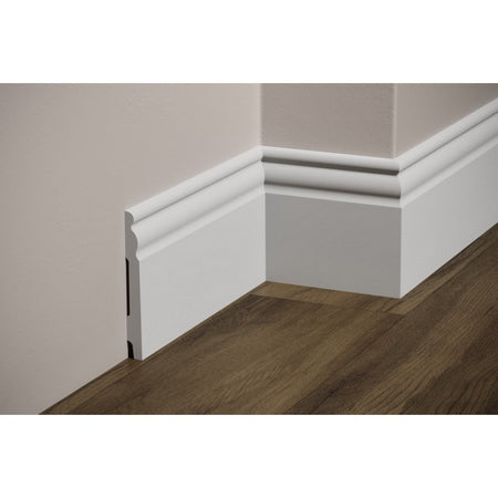 bancale da 76,8ml di Battiscopa DUCALE in POLIMERI FeelingWood-HD 150x18mm - BIANCO - Eternal Parquet