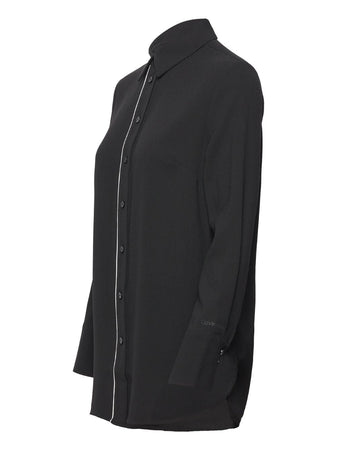 calvin klein BLUSA CREPE TIPPING BLOUSE da donna