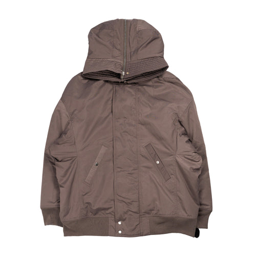 RICK OWENS DRKSHDW Hooded Long Bomber in Dust da uomo