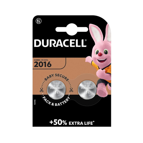BATTERIA BOTTONE DURACELL
 Litio CR2016 3v - BLISTER 2 PZ