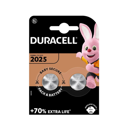BATTERIA BOTTONE DURACELL
 Litio CR2025 3v - BLISTER 2 PZ