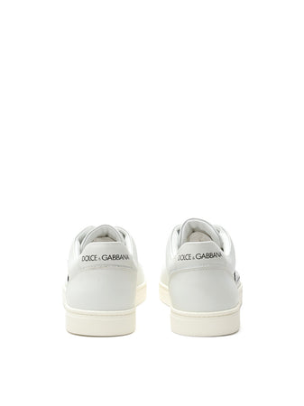Dolce &amp; Gabbana Sneakers Bassa in Pelle Bianca 'Prince' da uomo