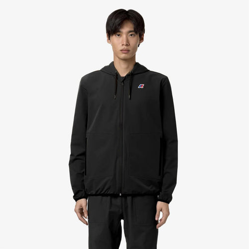 K-WAY felpa uomo Fleece da Viaggio Ripiegabile Unisex Nero Grigio Jourdain travel K2122YW BLACK