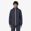 K-WAY Giacca felpa uomo in pile da uomo blu avio con cappuccio regolabile