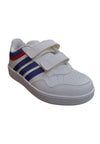 Adidas Hoops Sneakers Bambino Bianco Blu Rosso - Scarpe Ginnastica Velcro